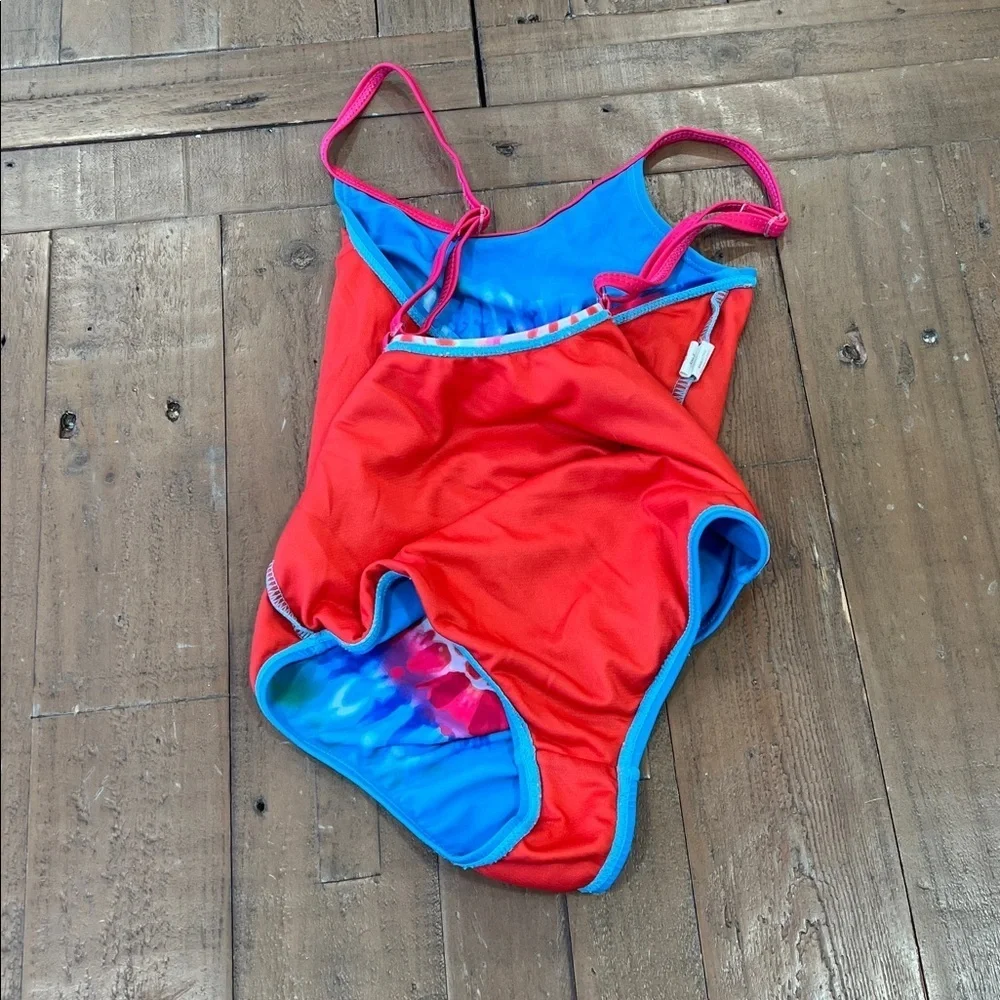 Limeapple tie dye heart one piece swim suit girls 5 bathing suit